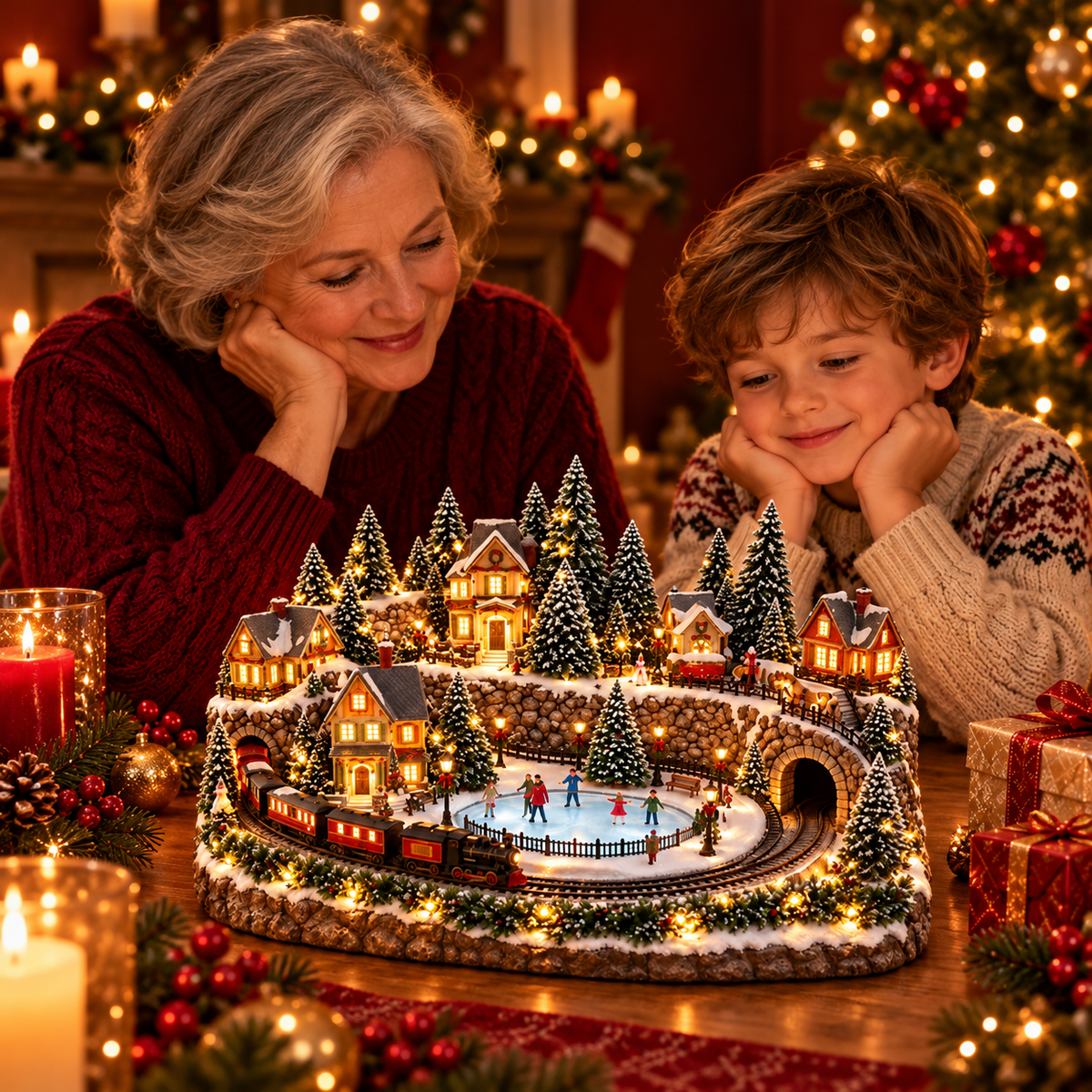 🎄🚂 49% OFF Today! ✨ Magical Christmas Train & Skating Rink – Bring Holiday Magic Home! ❄️🎁