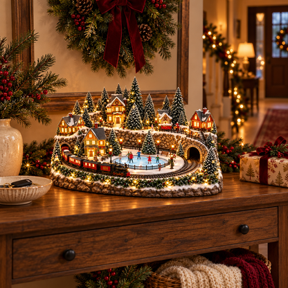 🎄🚂 49% OFF Today! ✨ Magical Christmas Train & Skating Rink – Bring Holiday Magic Home! ❄️🎁