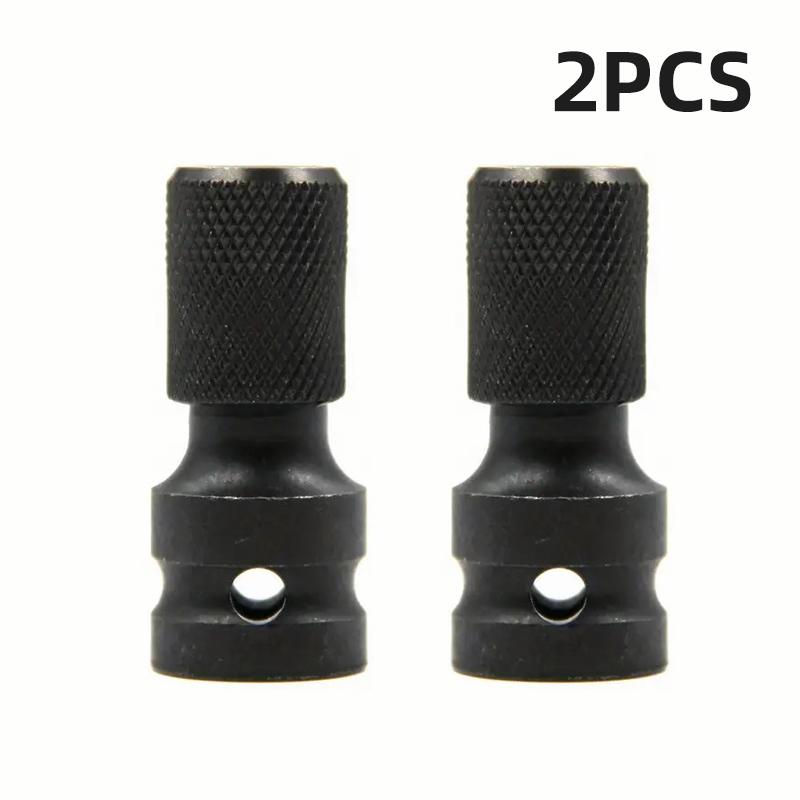 2 PCS 1/2 inch Square Drive to 1/4 inch Hex Female Socket Adapter Converter Chuck Adapter