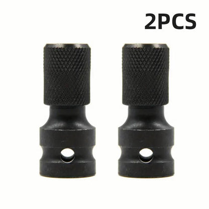 2 PCS 1/2 inch Square Drive to 1/4 inch Hex Female Socket Adapter Converter Chuck Adapter