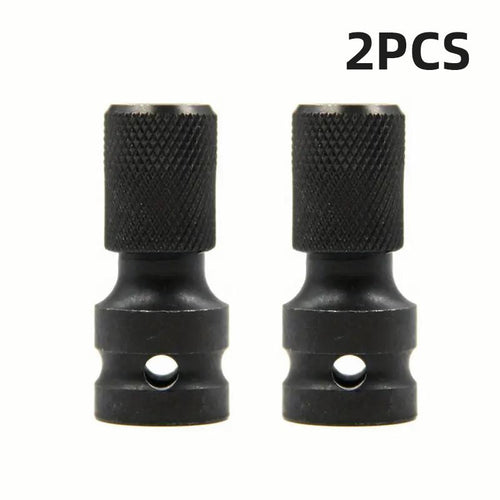 2 PCS 1/2 inch Square Drive to 1/4 inch Hex Female Socket Adapter Converter Chuck Adapter