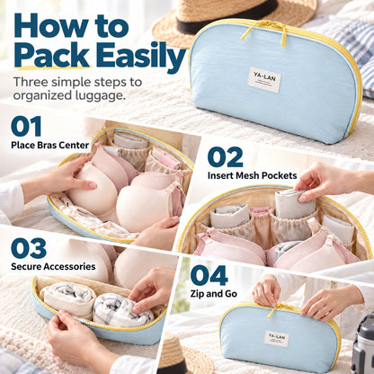 👝 Portable 3-in-1 Travel Underwear and Bra Organizer Bag