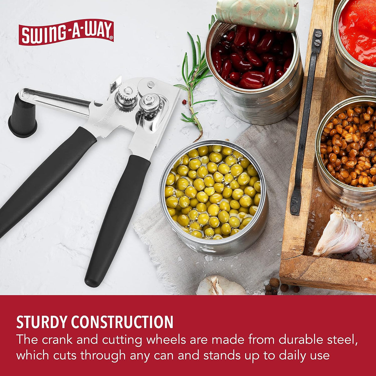 Manual Can Opener with Soft Handles,Commercial Can Openers Heavy Duty