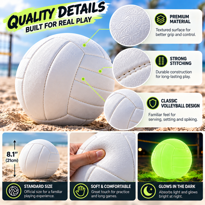🏐 Fluorescent Volleyball – High-Visibility Ball for Beach, Training & Outdoor Play