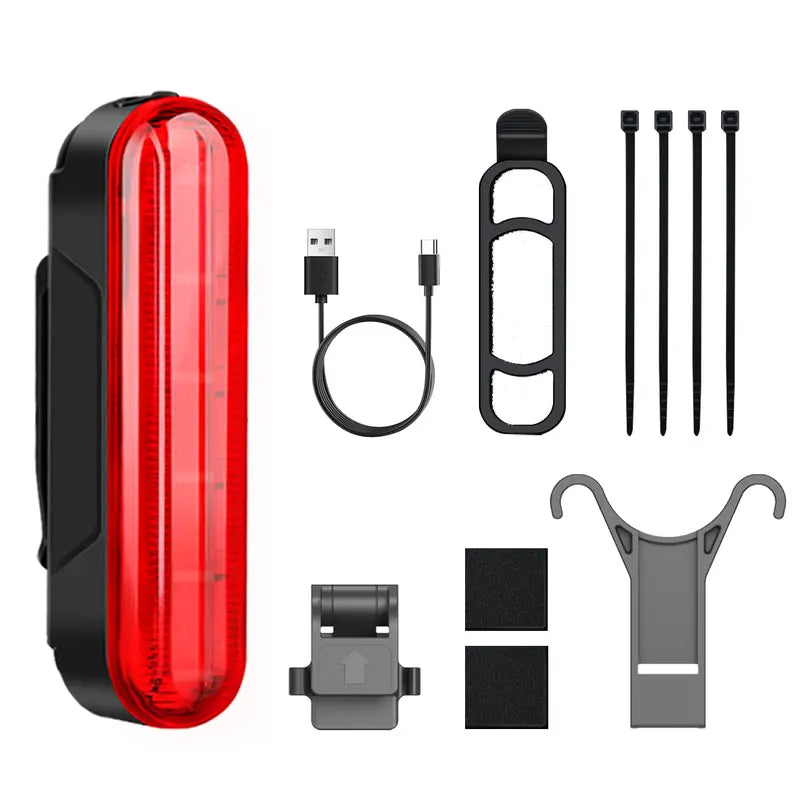 Unisex Smart Bike Tail Light - 3.15in, 5 LED, Laser Indicator