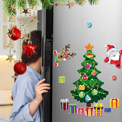 Christmas Refrigerator Magnets,DIY Fridge Santa Reindeer Snowman