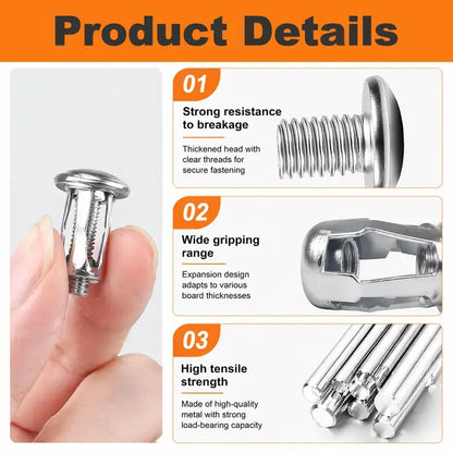 🔩 31Pcs Heavy-Duty Carbon Steel Petal Jack Nut Assortment Kit