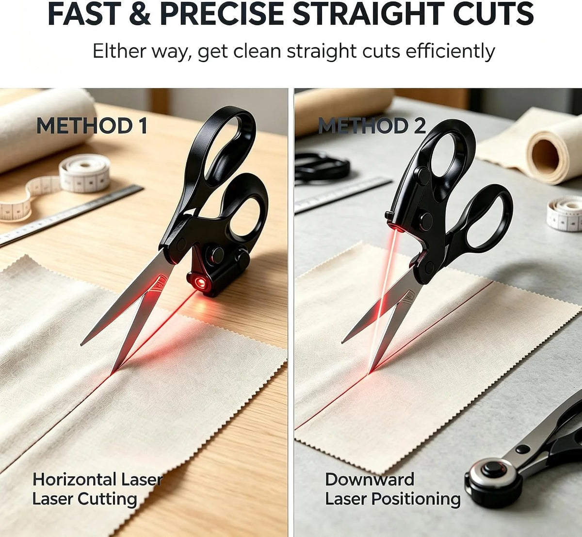✂️Laser Guided Scissors for Fabric Cutting