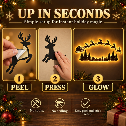 Hot sales🔥LED Santa & Reindeer Christmas Wall Decor