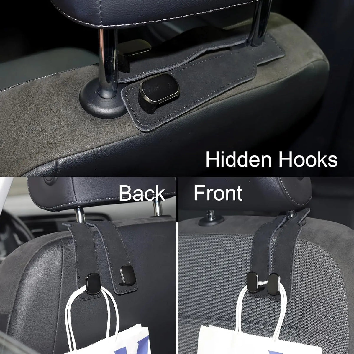 Car Seat Headrest Hooks, Heavy-Duty Purse & Grocery Bag Hangers ✅