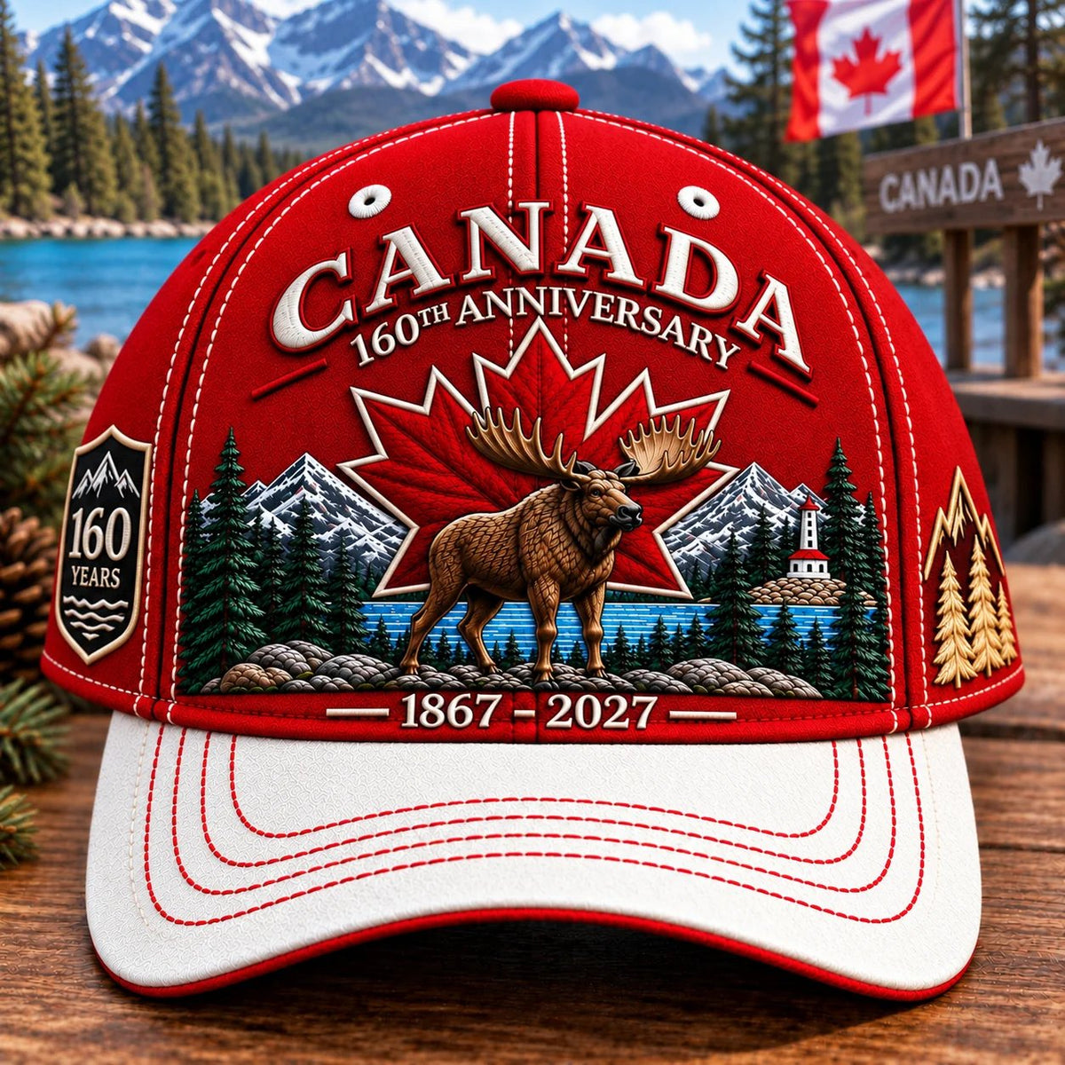🍁 Canada 160th Anniversary 1867–2027 – Premium Embroidered Heritage Cap100% Cotton • Detailed Embroidery • Comfortable Fit