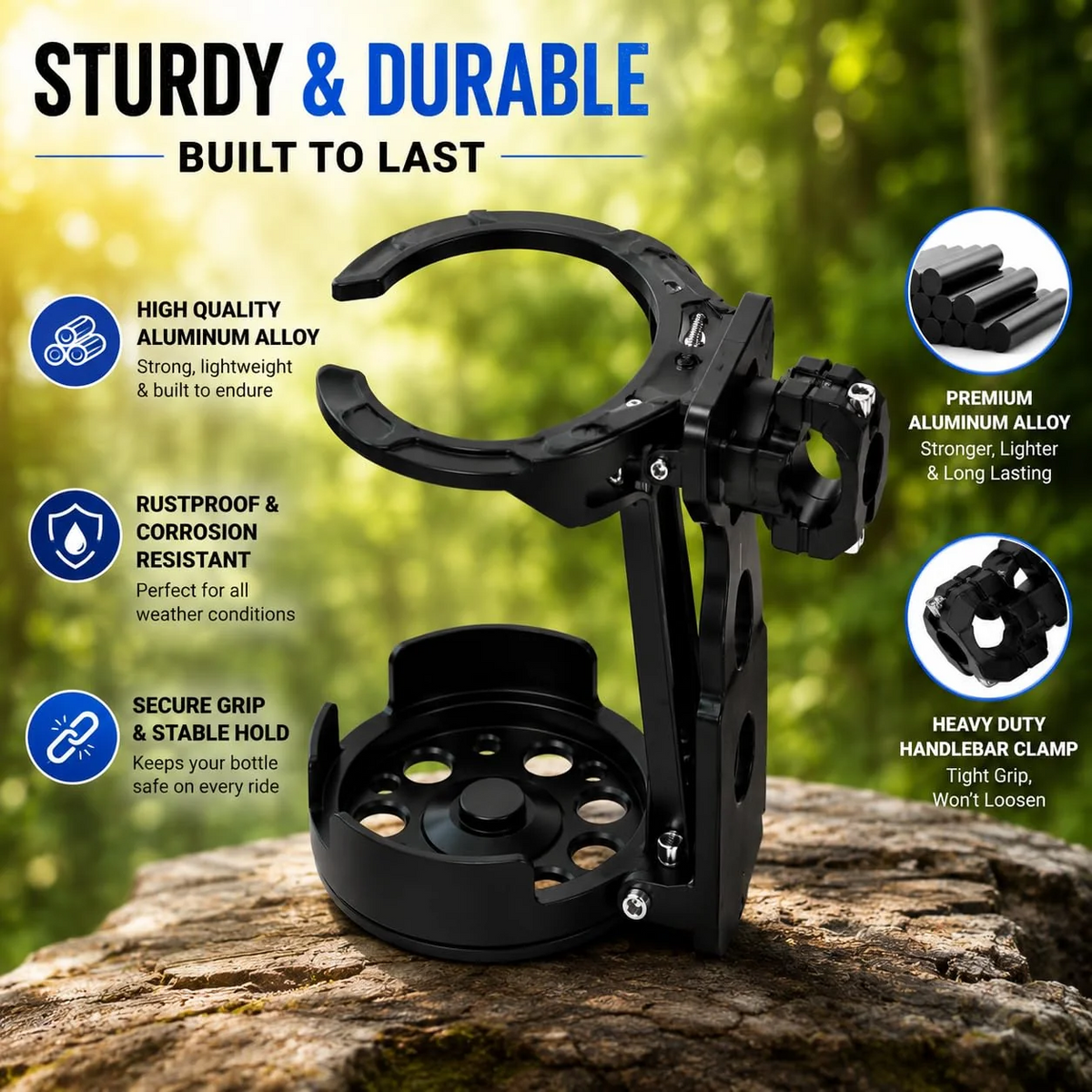 🚴 Foldable 360° Rotating Bike Cup Holder – Adjustable Space-Saving Drink Mount