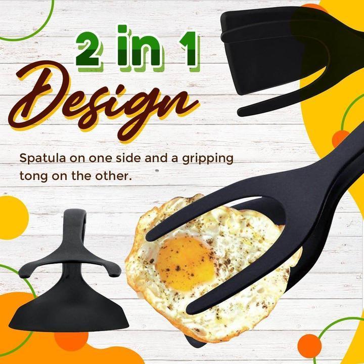 🍳  2-in-1 Spatula Clip – Heat-Resistant Silicone & Non-Slip Handle – Kitchen Cooking Essential 🔥