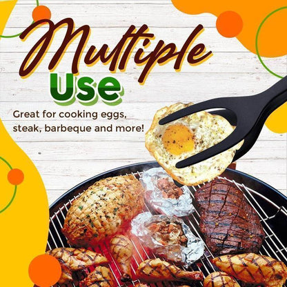 🍳  2-in-1 Spatula Clip – Heat-Resistant Silicone & Non-Slip Handle – Kitchen Cooking Essential 🔥