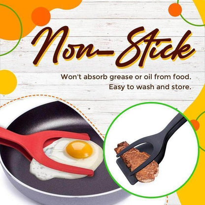 🍳  2-in-1 Spatula Clip – Heat-Resistant Silicone & Non-Slip Handle – Kitchen Cooking Essential 🔥