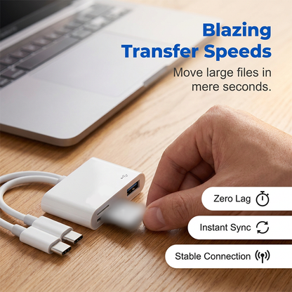 💻Universal 5-in-1 Card Reader Hub – Dual Type-C Multi-Port Memory Card Reader