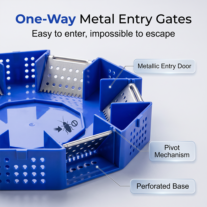 One way metal entry gates