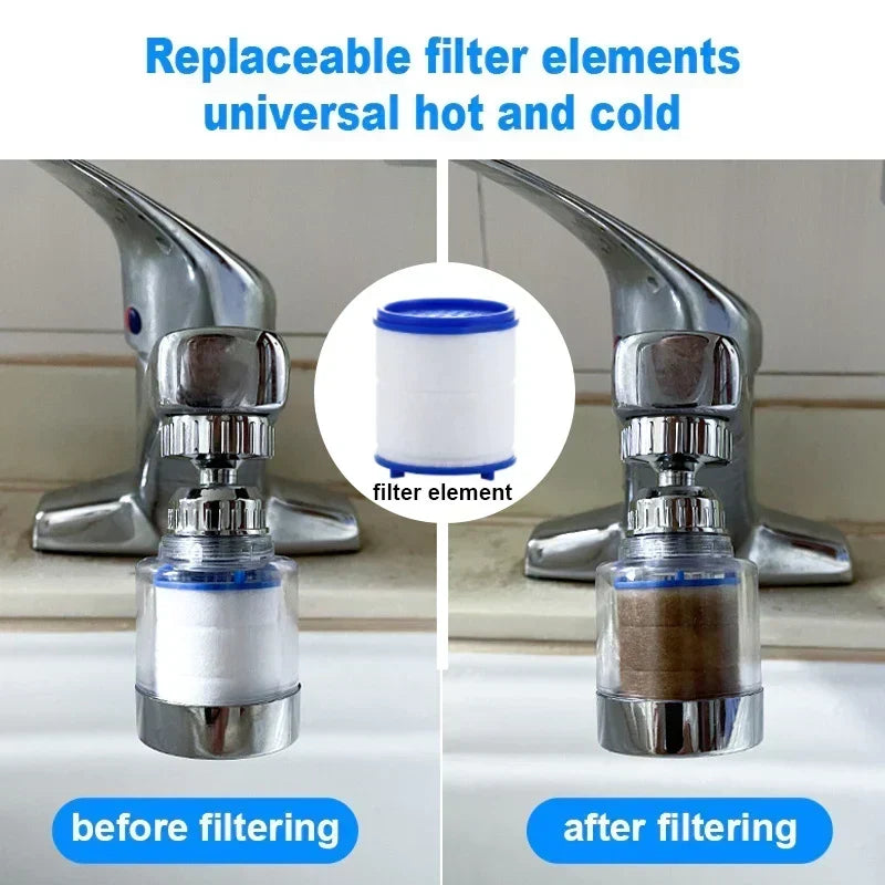 🚰Faucet Water Filter for Sink with 5 Replacement Filters and Adapter Kit