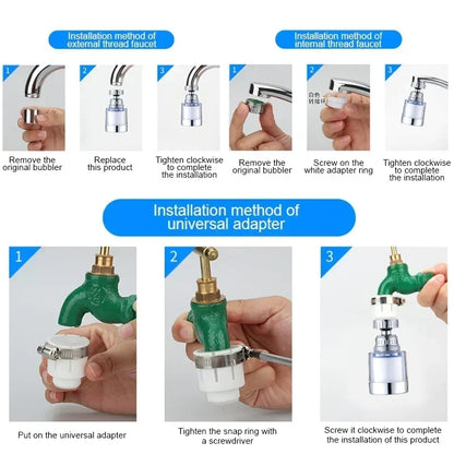 🚰Faucet Water Filter for Sink with 5 Replacement Filters and Adapter Kit