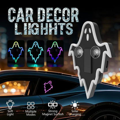 🎁🎃Halloween Sale 50% OFF! 🔥Solar-Powered LED Multi-Shape Neon Light - Eco-Friendly Wireless Auto Interior Halloween Decor with Modern Stylish Design, Car Decorating, Led Lights, Cool Car Stuff