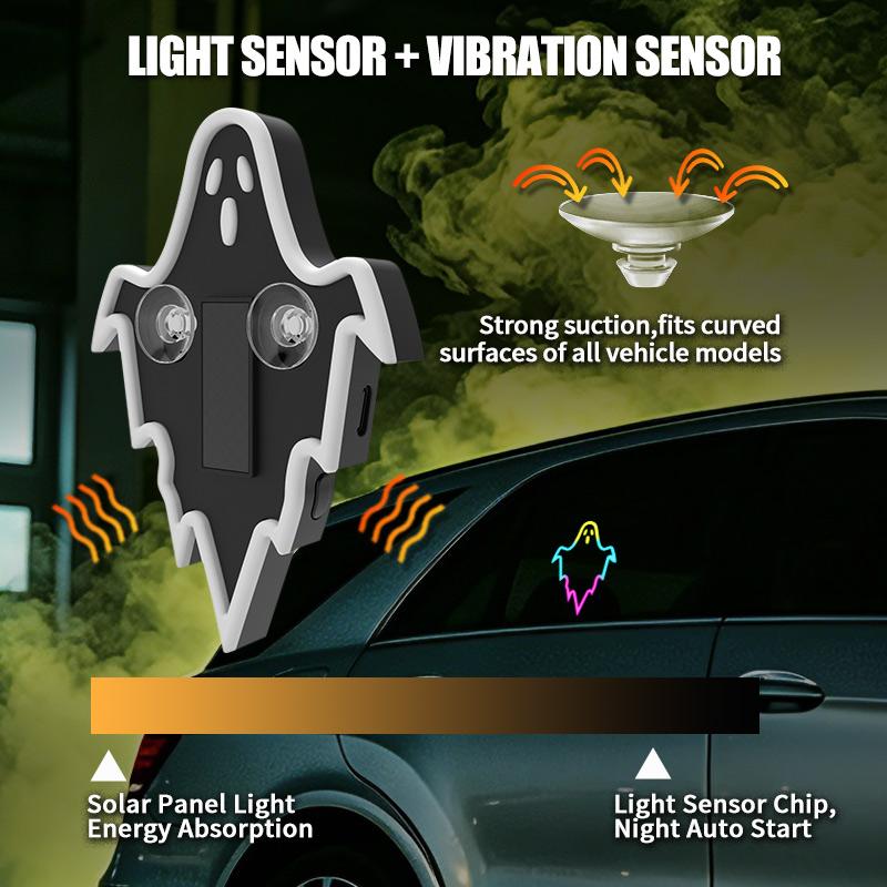 🎁🎃Halloween Sale 50% OFF! 🔥Solar-Powered LED Multi-Shape Neon Light - Eco-Friendly Wireless Auto Interior Halloween Decor with Modern Stylish Design, Car Decorating, Led Lights, Cool Car Stuff