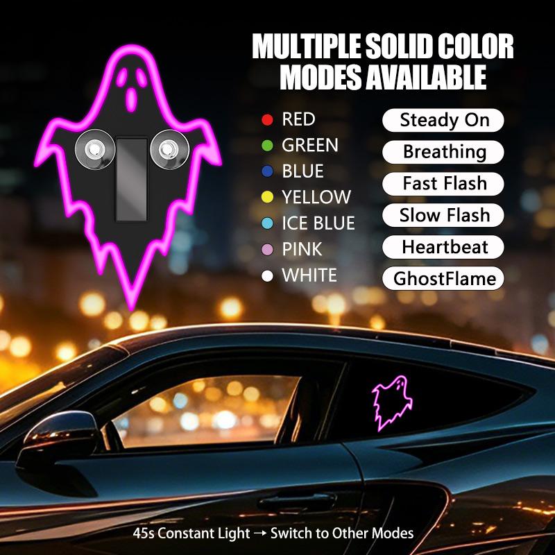 🎁🎃Halloween Sale 50% OFF! 🔥Solar-Powered LED Multi-Shape Neon Light - Eco-Friendly Wireless Auto Interior Halloween Decor with Modern Stylish Design, Car Decorating, Led Lights, Cool Car Stuff