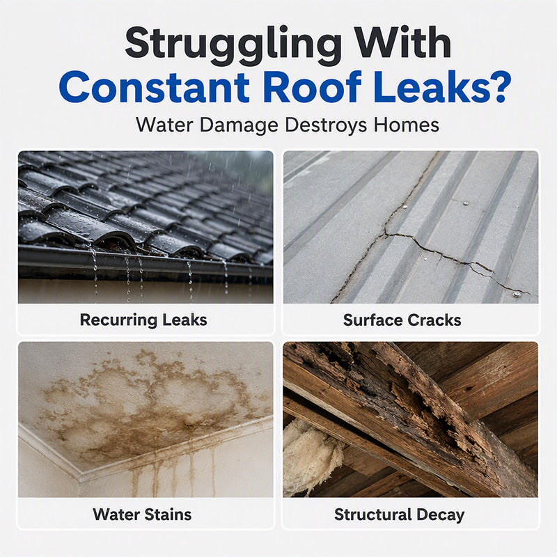 💧 Transparent Waterproof Roof Leak Repair Sealant with Brush 🏠