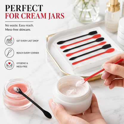 🌸 Mini Skincare Spatel Set – De Perfecte Tool voor Crèmes, Maskers en Beautyproducten