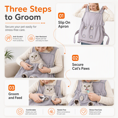 📢📢40% OFF !! ⏰Hair Resistant Pet Cuddling Apron with Leg Holes for Holding Cats🥻🐕🐈