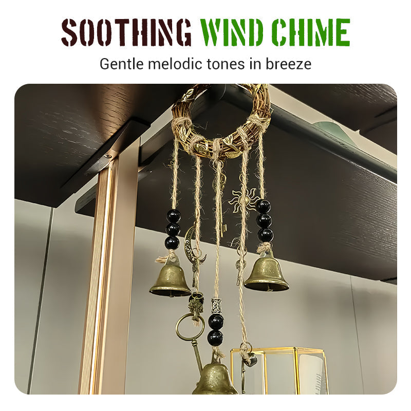 Bohemian Decorative Wind Chime with Rattan Circle