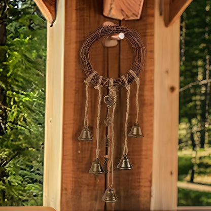 Bohemian Decorative Wind Chime with Rattan Circle
