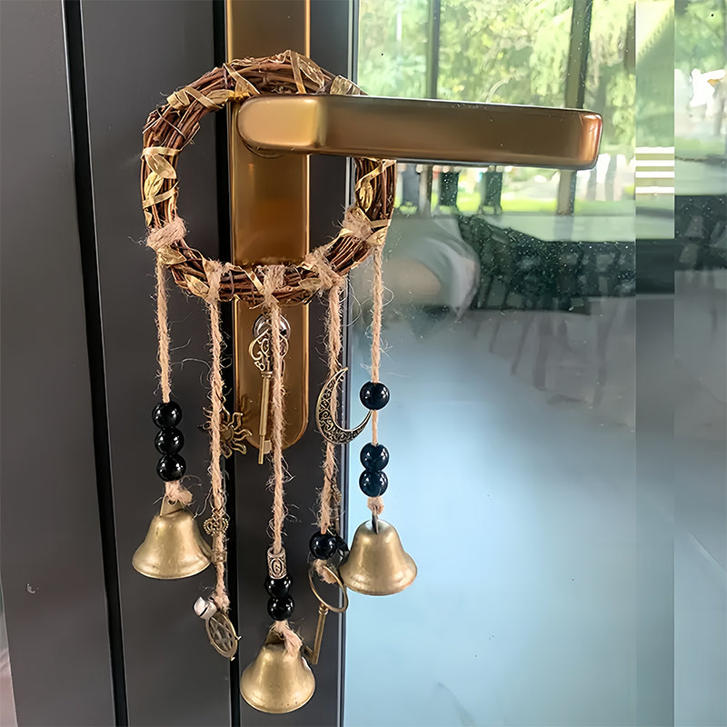 Bohemian Decorative Wind Chime with Rattan Circle
