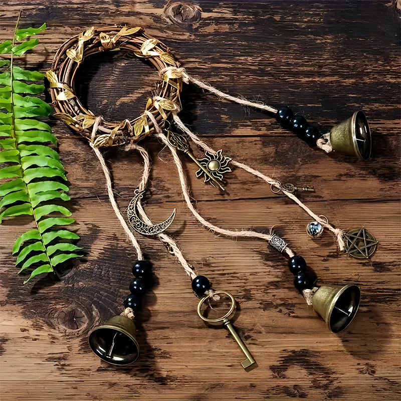 Bohemian Decorative Wind Chime with Rattan Circle