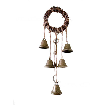 Bohemian Decorative Wind Chime with Rattan Circle