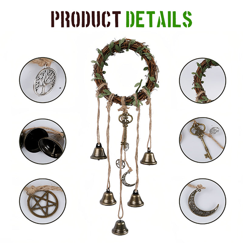 Bohemian Decorative Wind Chime with Rattan Circle