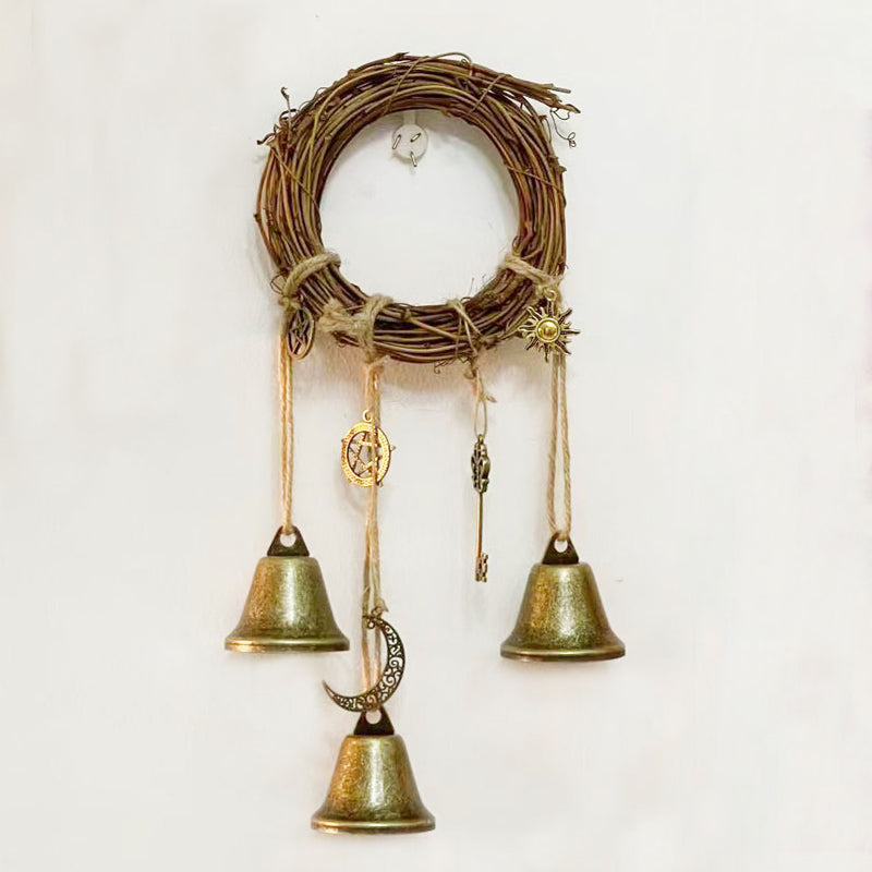 Bohemian Decorative Wind Chime with Rattan Circle