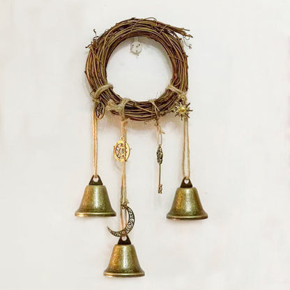 Bohemian Decorative Wind Chime with Rattan Circle